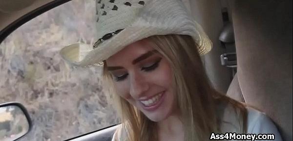  Sunny outdoor fuck with hitchhiking cowgirl